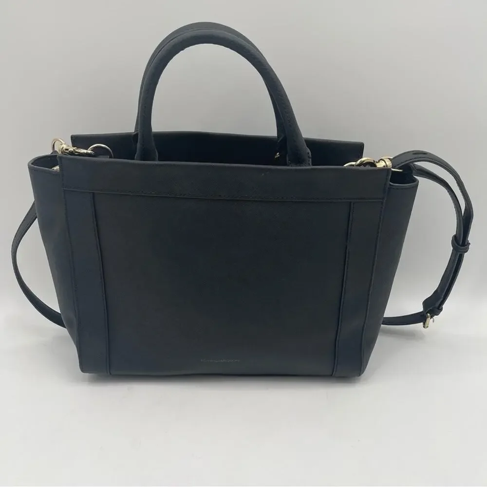REBECCA MINKOFF Purse Monroe Tote Shoulder Bag Satchel Leather Gold Hardware